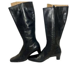 Classiques Entier Black Leather Boots Italy size 8.5 M